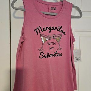 NWT Celebrate Together Graphic Tank Top Size XS **PINK**